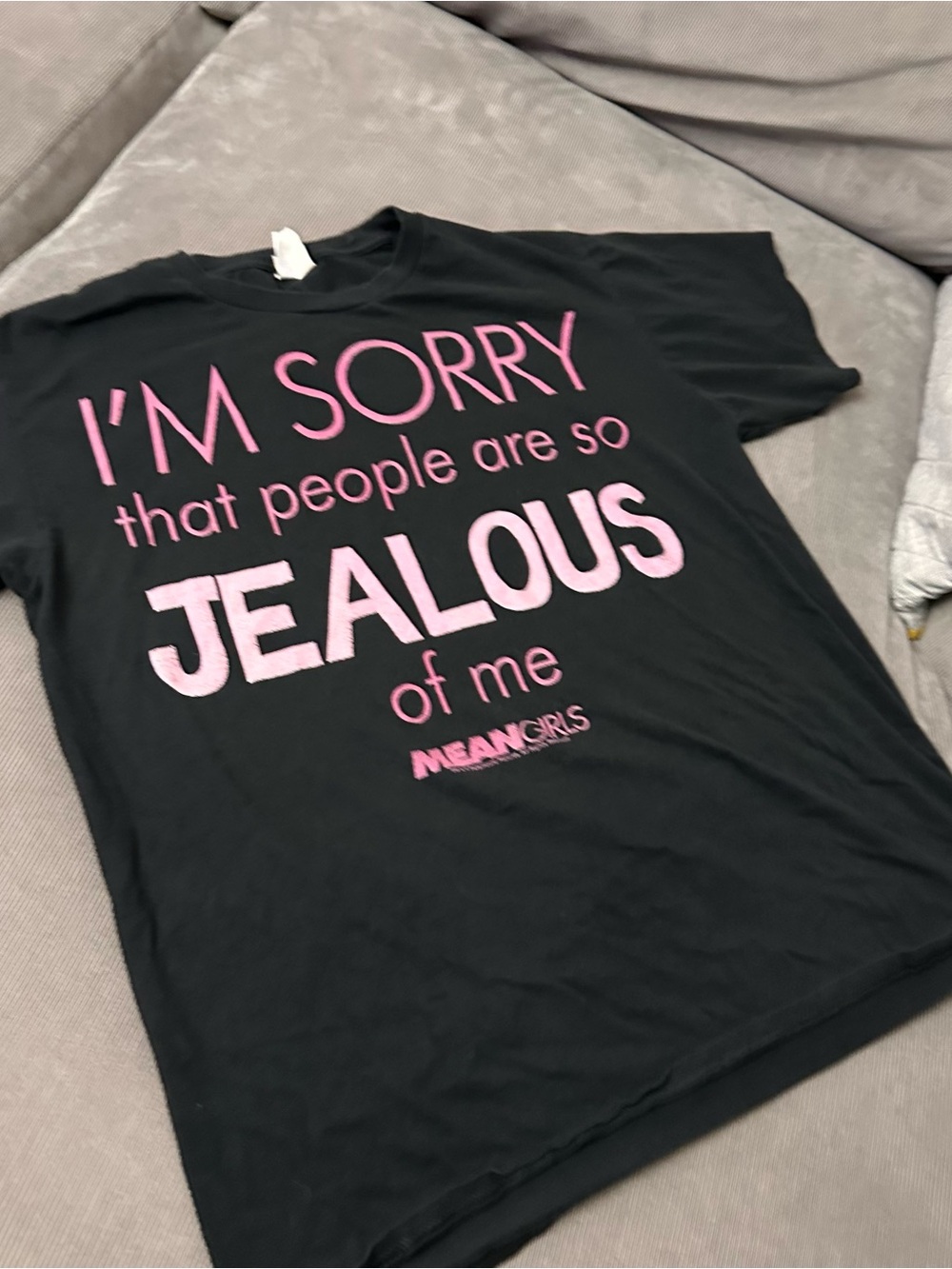Rare Mean Girls Movie Promo T-shirt Large Movie Quote Short Sleeve Black Pink - Picture 2 of 8